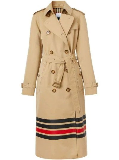 stripe detail gabardine trench coat | Burberry | Eraldo.com