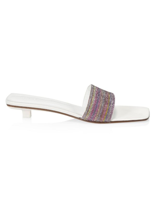 - Ceni Crystal Leather Mules