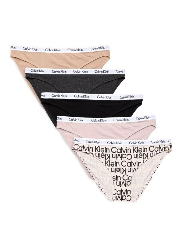 5-Pack Logo-Waist Bikini Panties