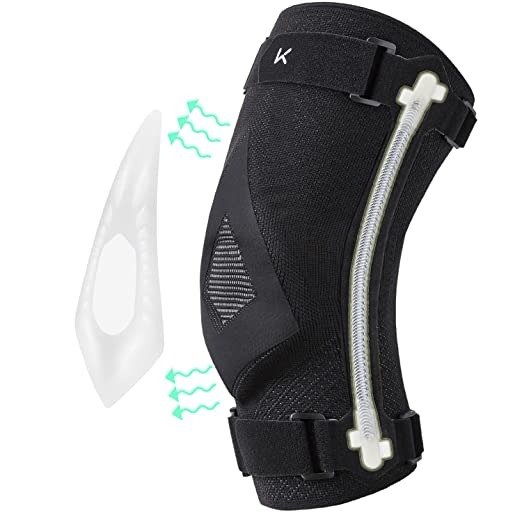 KEEP Knee Brace with Side Stabilizers & Patella Gel Pads，Spring Bars on Both Sides,for Arthritis Pain and Support,Knee Brace for Working Out,Compression Knee Brace,Black, XXL