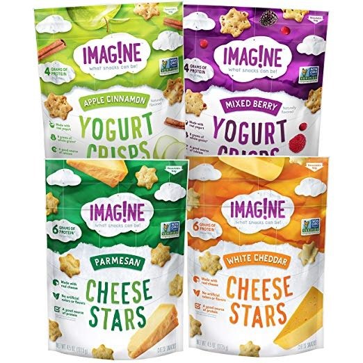 Cheese Stars and Yogurt Crisps Sampler Variety Pack, 4 Count