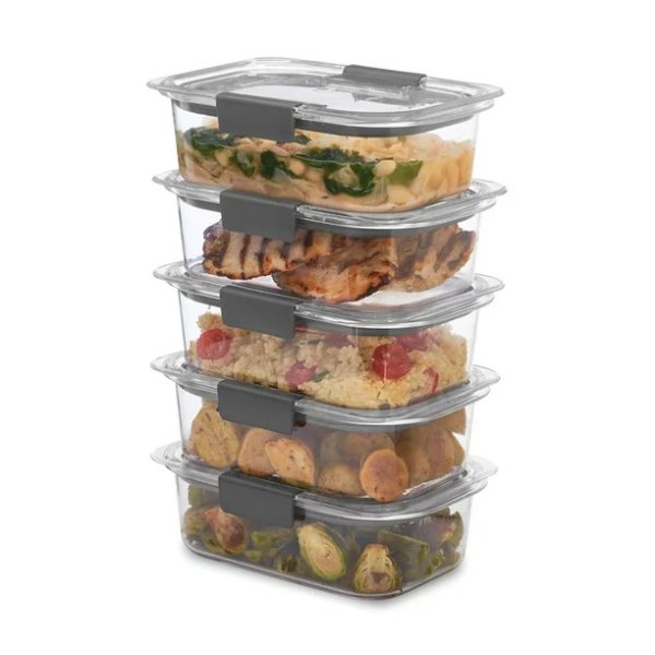 Brilliance Food Storage Containers, 3.2 Cup 5 Pack, Leak-Proof, BPA Free, Clear Tritan Plastic