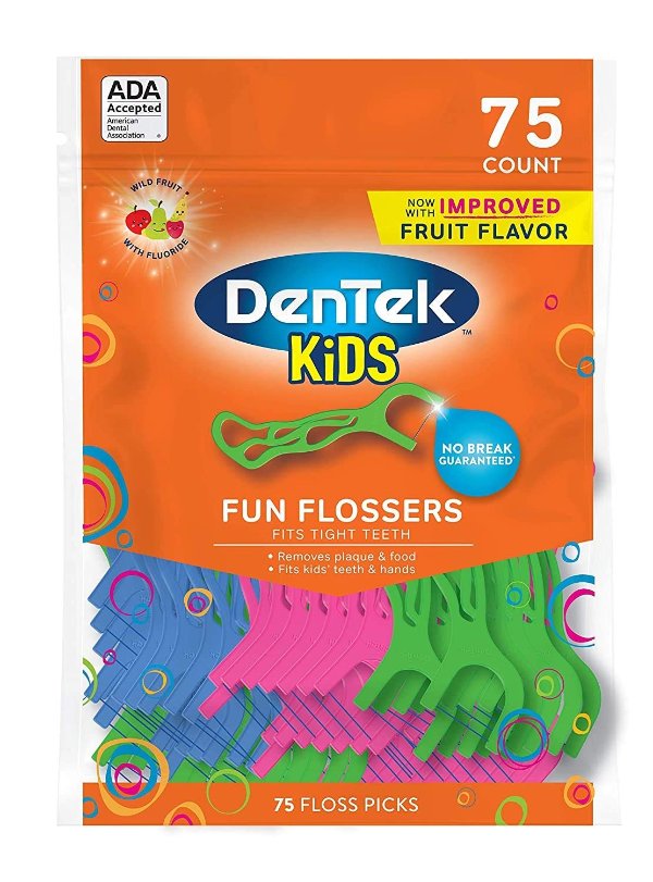 动物造型水果口味儿童牙线棒75个