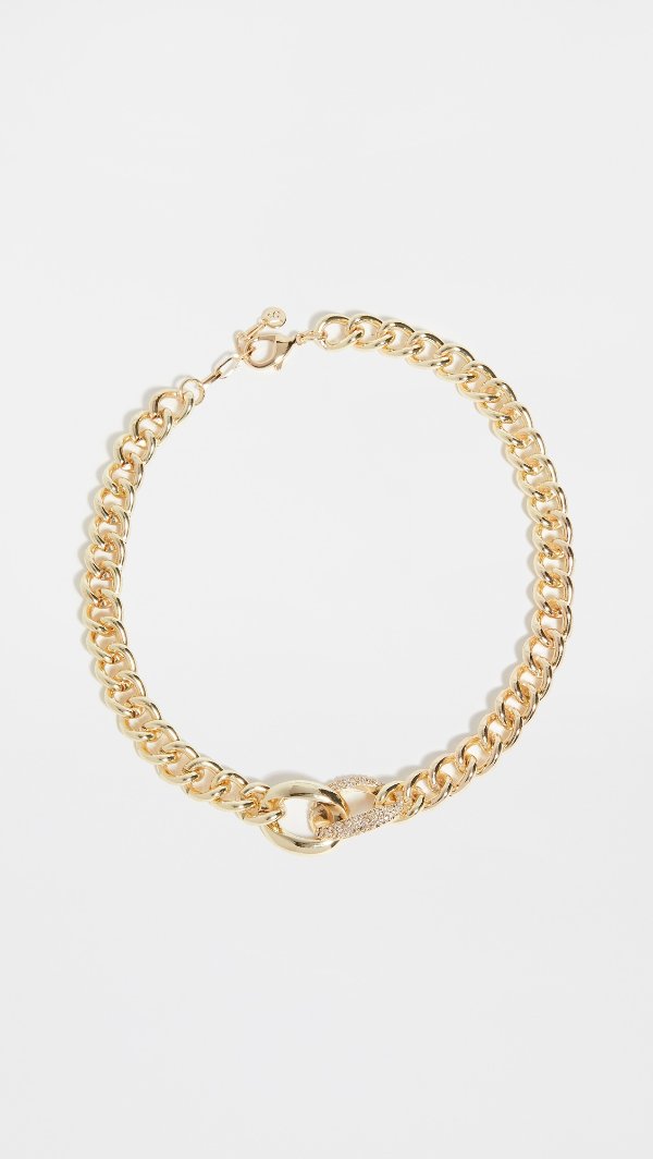 Toggle Chain Pave Necklace