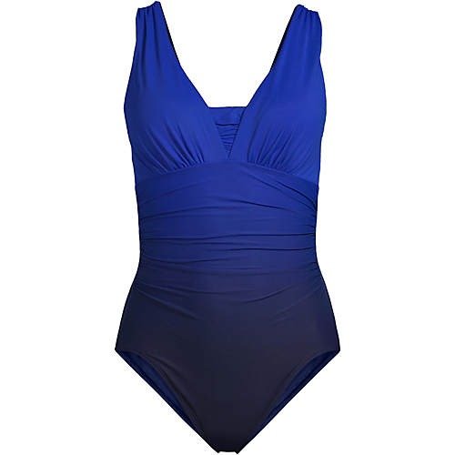 Women's Plus Size SlenderSuit Grecian Tummy Control Chlorine Resistant One Piece Swimsuit