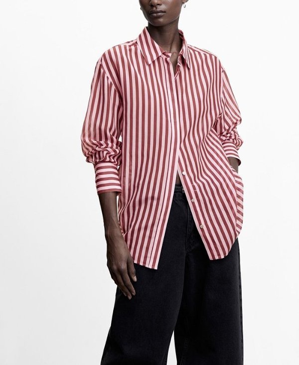 Women's Striped Cotton Oversized Shirt