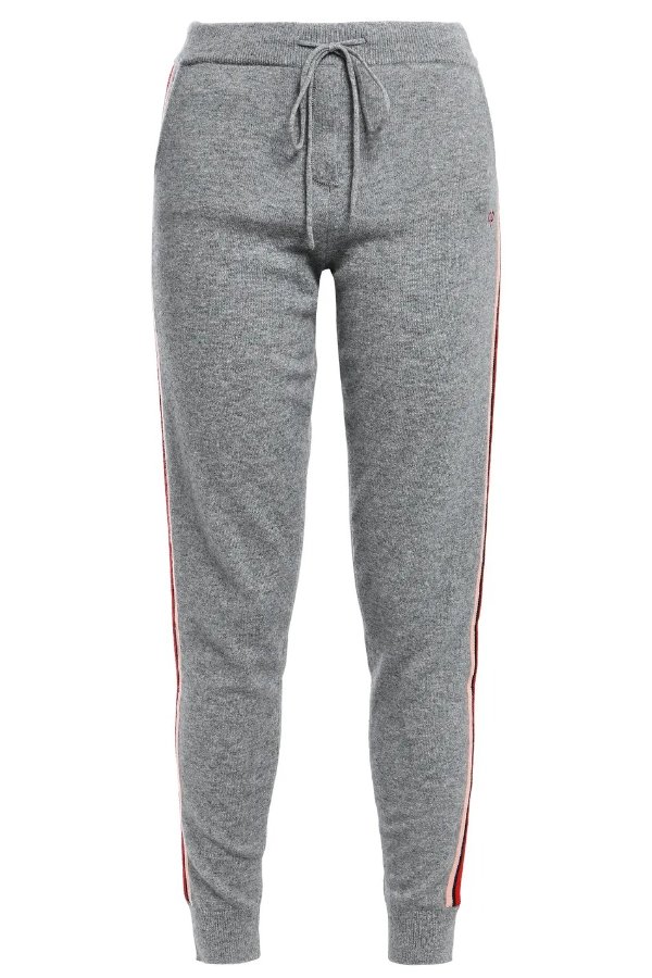 Ringmaster striped wool and cashmere-blend track pants