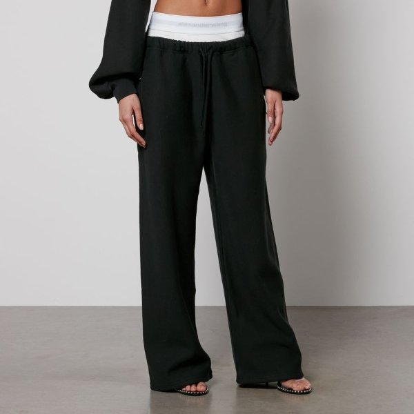 Wide Leg Joggers With Logo-Print Exposed Brief