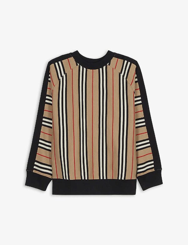 Icon stripe cotton sweatshirt 3-14 years