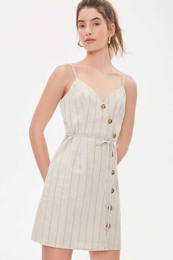 Striped Linen Cami Dress
