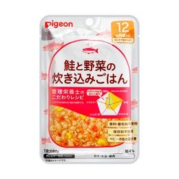 日本PIGEON贝亲 婴儿三文鱼蔬菜饭 宝宝健康辅食无添加 80g 12M+
