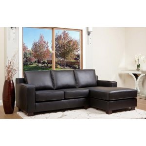 ABBYSON LIVING Beverly Black Leather Sectional Sofa