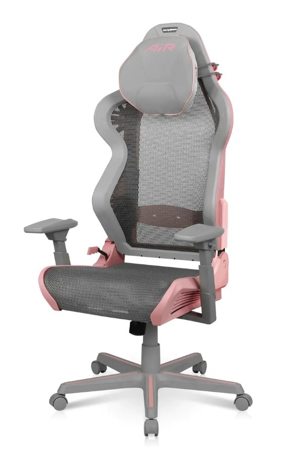 AIR Mesh Gaming Chair Modular Design Ultra-Breathable D7100 - Grey & Pink