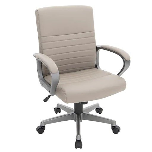 Staples Tervina Luxura Mid-Back Manager Chair, Cream (56905)