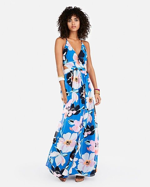 Strappy Lace-up Cut-out Maxi Dress