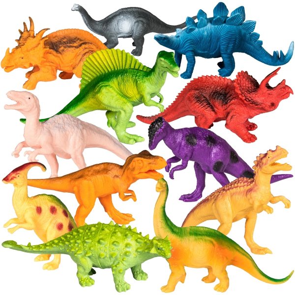 12-Pack Kids Dinosaur Toy Figure Play Set