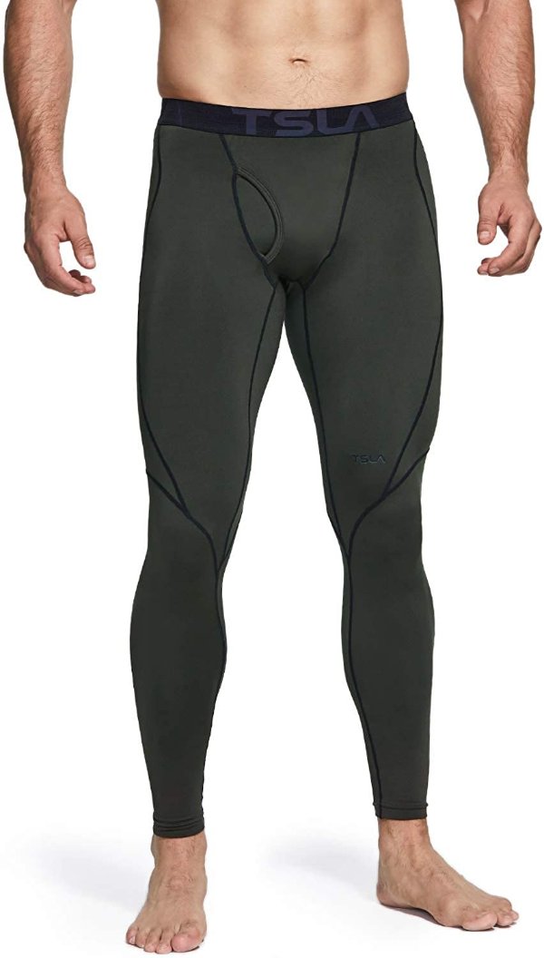 TSLA Men's Thermal Compression Pants, Athletic Sports Leggings & Running Tights, Wintergear Base Layer Bottoms