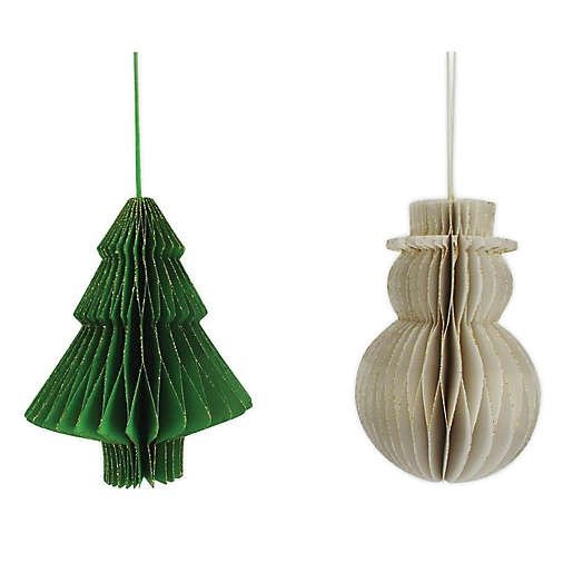 H for Happy™ 4-Inch Paper Tree Ornaments (Set of 2)