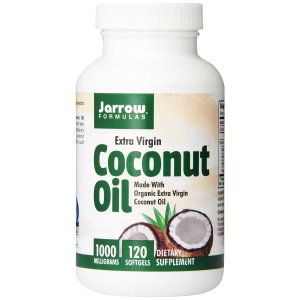 Jarrow Formulas Coconut Oil 100% Organic, Extra Virgin, 1000 mg, 120 Count
