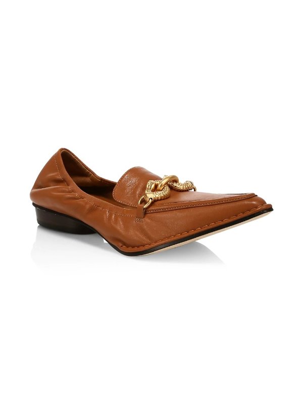 Jessa Point-Toe Leather Loafers