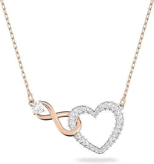 Infinity Heart Jewelry Collection, Rose Gold & Rhodium Tone Finish, Clear Crystals
