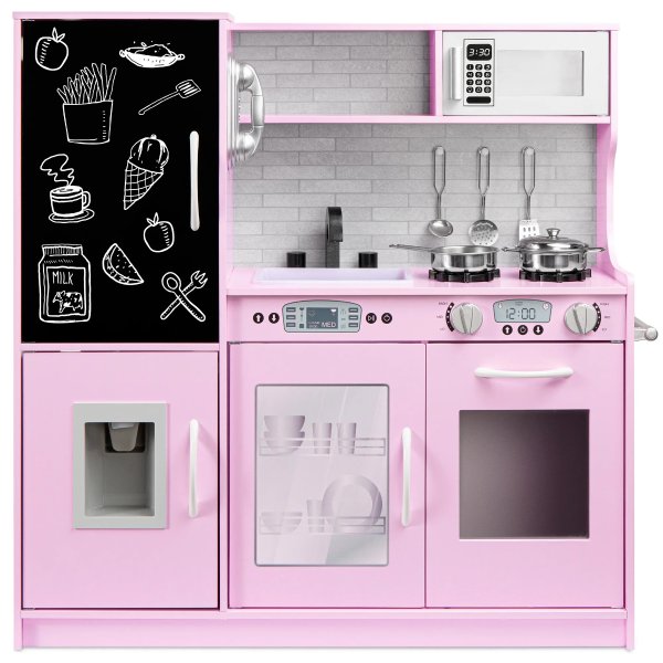 儿童小厨房玩具套装+11配件，粉色
