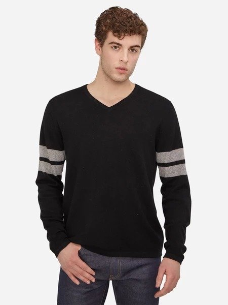 Men's V-Neck Long Sleeve Cashmere Sweater