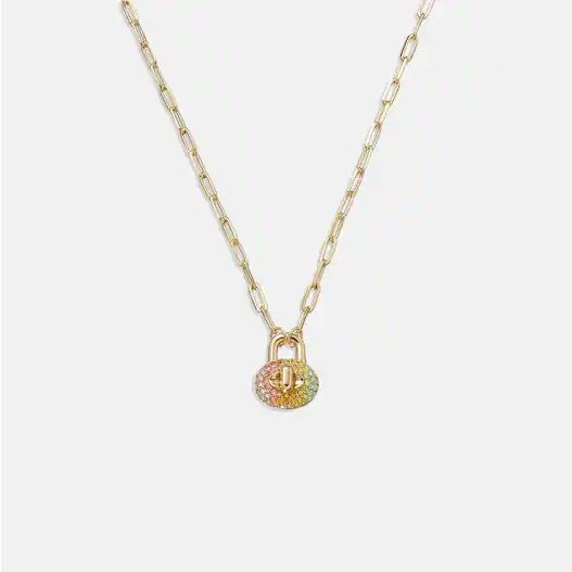 Pave Turnlock Necklace