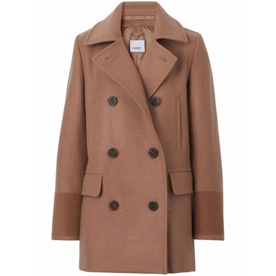 Ladies Brown Wool Pea Coat