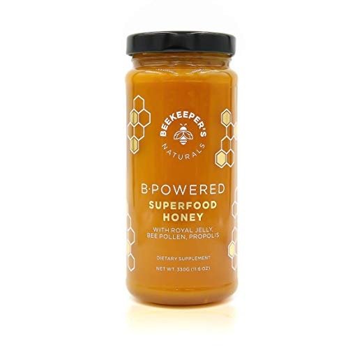Bee Powered by Beekeeper’s Naturals | Royal Jelly, Bee Pollen, Bee Propolis in Raw Unfiltered Honey for Natural Energy | Hive Superfood Complex for Immunity, Cognitive & Allergy Support