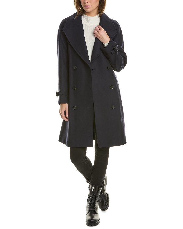 Wool-Blend Trench Coat