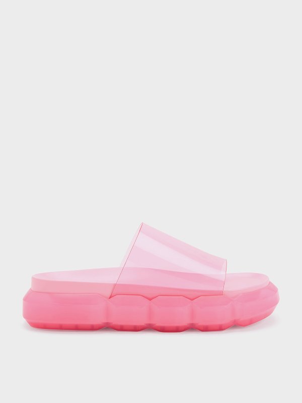 Fia See-Through Slide Sandals - Light Pink