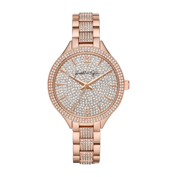  Rose Gold Crystal Embellished Analog Watch