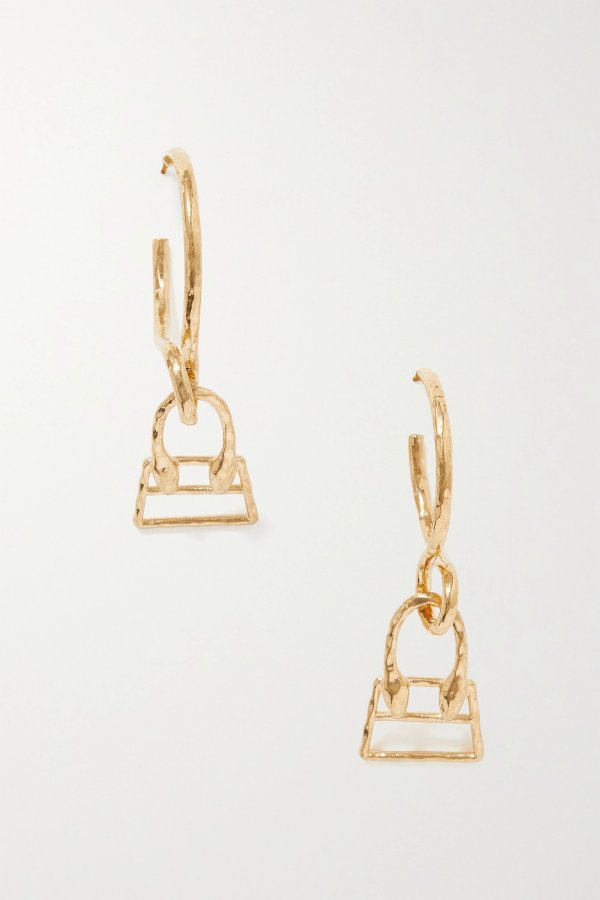 Chiquita hammered gold-tone hoop earrings