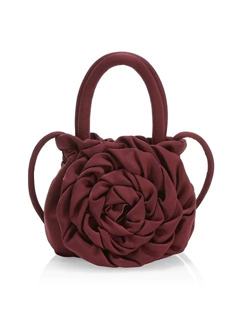 Rose Satin Top Handle Bag