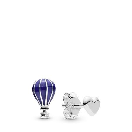 Hot Air Balloon & Heart Stud Earrings | Pandora US