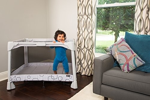 Breeze Classic Portable playard with Removable Bassinet - Easy one Push Open, one Pull Close