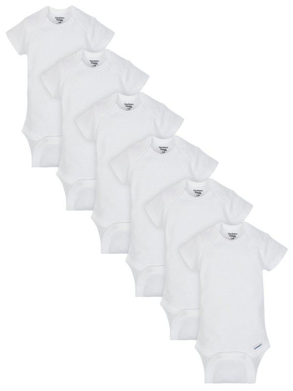 Organic Cotton Short Sleeve Onesies Bodysuits, 6pk (Baby Boys or Baby Girls Unisex)