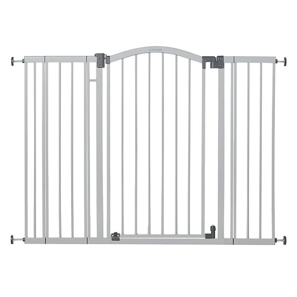 Extra Tall & Wide Safety Pet and Baby Gate, 29.5"-53" Wide, 38" Tall, Pressure or Hardware Mounted, Install on Wall or Banister in Doorway or Stairway, Auto Close Walk-Thru Door - Gray