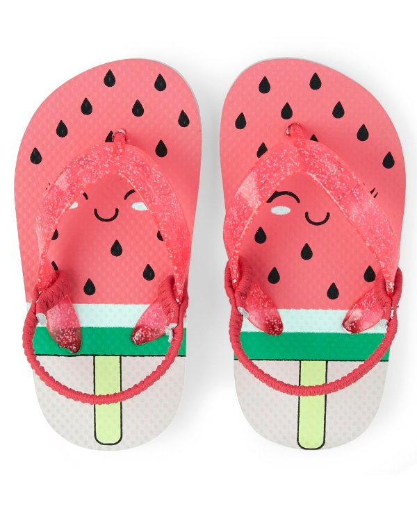 Toddler Girls Glitter Watermelon Flip Flops