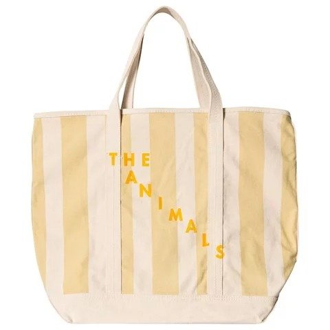 The Animals Observatory Raw White And Yellow Stripe Tote Bag | AlexandAlexa