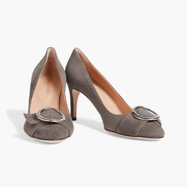 Madame Ring 075 buckled suede pumps