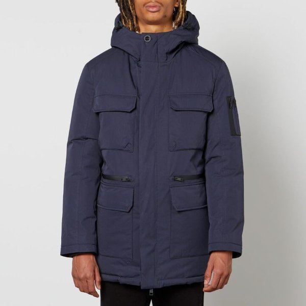 Cotton-Blend Hooded Down Coat