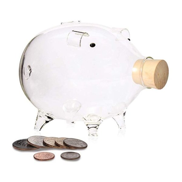 Hand-Made Glass Piggy Bank, Large Capacity for Pocket Money Coins, Perfect Decoration, Birthday Gift for Boys and Girls