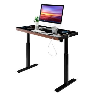 Seville Classics AirLift 48" Tempered Glass Electric Sit-Stand Desk