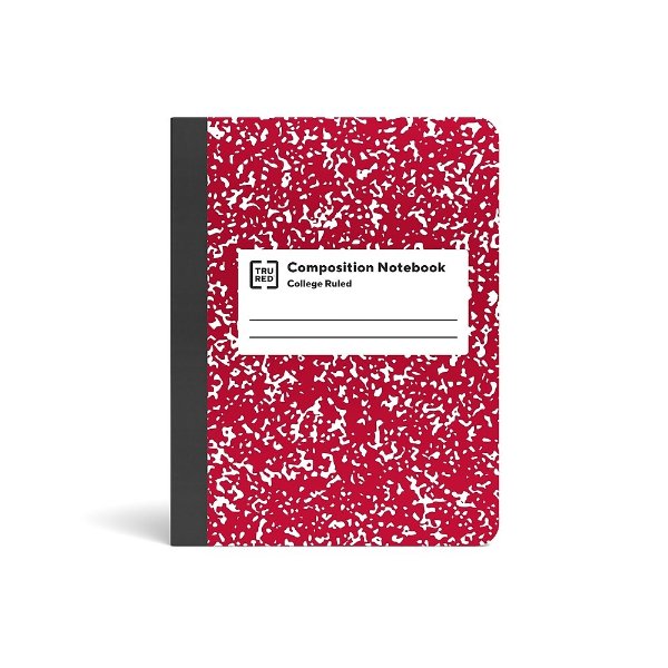 TRU RED™ Composition Notebook, 7.5" x 9.75", College Ruled, 80 Sheets, Assorted Colors, Each (TR55063C)