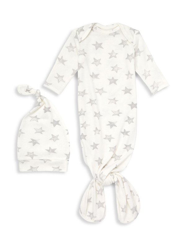 Baby's 2-Piece Star Knit Gown Set