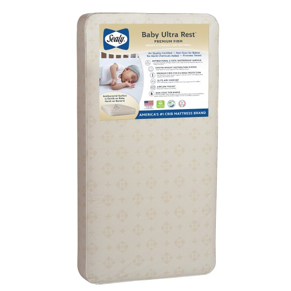 Baby Ultra Rest Premium Firm 204 Coils Crib and Toddler Mattress, Antibacterial