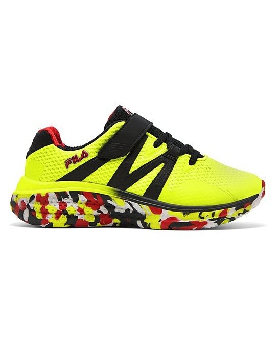 Safety Yellow & Black Cybotic Strap Mesh Sneaker - Kids