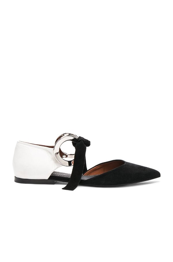 Suede Ankle Tie Flats